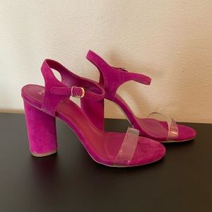 Magenta & clear heels